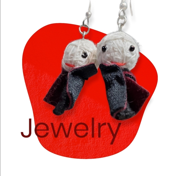 Little Voodoo Doll Man Vampire Guy Pair of Earrings - Picture 11 of 12